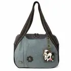 New Chala Handbag Bowling Zip Tote Large Bag Indigo Blue Pleather COW Coin Purse