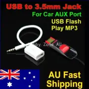 3.5mm Male AUX Audio Plug Jack to USB 2.0 Female Converter Cable Cord Play MP3