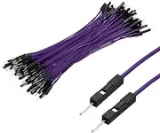 uxcell Male to Male 1Pin Breadboard Jumper Wire 2.54mm Pitch Ribbon Cable 15cm Long Electronics Breadboard Ribbon Cables for Breadboard Electronic Projects Pack of 100,Purple