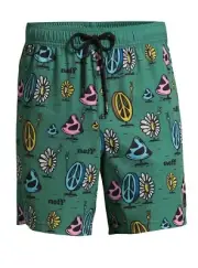 MENS NEFF GREEN PEACE SWIM BOARD SHORTS SIZE M