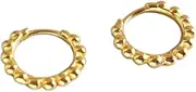 [Generic] Minimalist Ball Bead Small Hoop Earrings for Women Girls Sterling Silver Pierced Ear Simple Cartilage Tragus Sleeper Mini Hoops Irregular Tiny Dot Hinged Fashion Jewelry