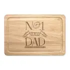 No.1 Dad Rugby Rectangular Wooden Chopping Board - Funny Father's Day Present