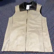 Chicos Tan Faux Suede Vest/Jacket with sherpa Fleece lining Size: 0