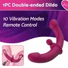 Strapless Strap On Dildo Vibrator Remote Control Double Dong Lesbian Sex Toy