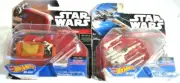 2 Star Wars Hot Wheels Red 5 Reys Speeder Starship X-Wing Fighter Sealed