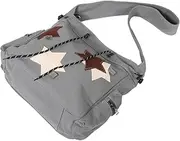 [PACKOVE] Canvas Crossbody Bag for School Aesthetic Messenger Bag with Large Storage Capacity Unisex Design for Teens and Students Versatile Carrying Options for Everyday Use