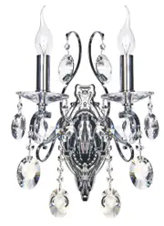 Madeleine Crystal Wall Bracket in Crystal/Chrome,Lighting,Beacon Lighting