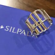 SILPADA Sterling Silver and Goldtone Open Framework Two Tone Ring Sz 6, or 7