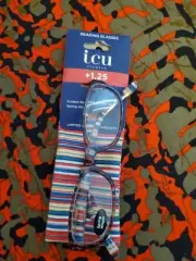 ICU Eyewear Reading Glasses+ 1.25 SEASIDE with Case Free Shipping EG25