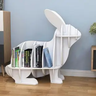 動物造型兔子幼兒園學校創意兒童書架置物架店鋪家居裝飾落地擺件