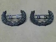 US Army Officer(RS)Recruiting Service in Wreath Collar Insignia Pins/ Cap Badge