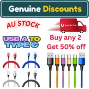 1m 2m 3m USB-C Type C Fast Charging Cable Cord Data Charger for Samsung iPhone