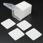 400 PCS Pink Lint Free Nail Wipes, Eyelash Extension Glue Wipes, Soft Non-Woven Fabric Lash Glue Wipes, Nail Polish Remover Wipes for Lash Extension Supplies (White)