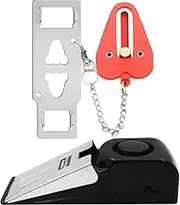 Portable Door Stop Alarm and Door Lock Device – No Tool Safety Combo Pack for Women, Solo Travelers, Child, Pets Safety – Compact, Stainless Steel – Extra Security at Home, Hotel, rentals