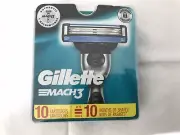 Gillette Mach3 Men's Razor Blade Refill 10 Cartridges