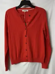 NWT Boden Womens Long Sleeve Button Front Casual Red Sweater Top Size Small