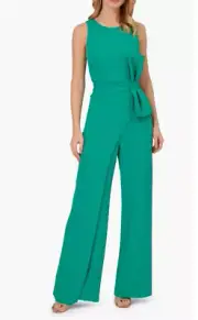 Adrianna Papell Bow Detail Sleeveless Wide Leg Jumpsuit (size 16)
