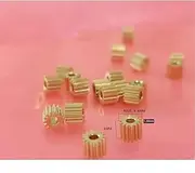 Motor Gear, Motor Brass Pinion Gear Motor Gear, Brass Pinion Gear,0.3M 14T Brass Pinions 1.98MM 2MM Hole Copper Gears Small Parts G-S (Hole Diameter : 1.98mm, Number of Teeth : 14 Teeth)