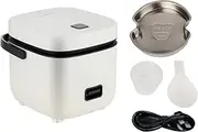 1.2L Mini Rice Cooker Travel Small Non-stick Pot For Cooking Soup Rice Stews (White)