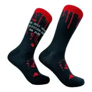 Men's Im Just Here To Establish An Alibi Socks Funny Halloween Killer Joke