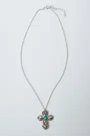Silver Cross Necklace - Size ONE, Women's Ring