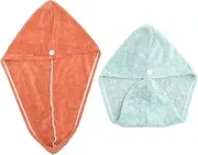 Ipetboom 2pcs Hair Towel Wraps for Women Lightweight Quick Drying Hair Drying Towels Absorbent for Travel Spa and Pool Use Colors