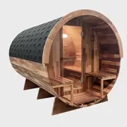 [Rejuvenex] Rejuvenex - Outdoor Cedar Barrel Sauna with Porch