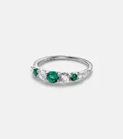 [Bucherer Fine Jewellery] Bucherer Fine Jewellery Classics 18kt white gold ring with emeralds and diamonds O silver