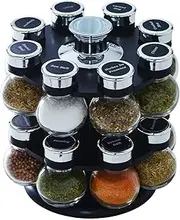 Kamenstein Ellington 16-Jar Revolving Spice Rack with Free Spice Refills for 5 Years