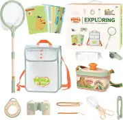 Kids Outdoor Explorer Kit - Bug Catcher Kit with Binoculars, Butterfly Net, Magn