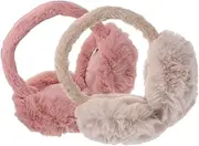 [COSMEVIVI] 2pcs Plush Ear Warmers Warm Ear Muff Ear Cover Furry Earmuff Ear Protection Cover Ear Warmer for Adults Earmuff for Women