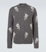 [Jil Sander] Jil Sander Floral intarsia alpaca and wool-blend sweater AU 87 grey