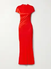 [KHAITE] KHAITE - Yenza Jersey Maxi Dress - Red - x small x small Red
