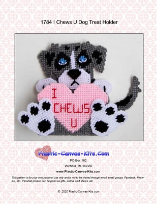 Valentine's Day I Chews U Dog Treat Holder-Plastic Canvas Pattern or Kit
