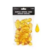 Mega Crafts - 1/2 Pound Acrylic Decorative Ice Rock Teardrops - Orange