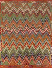 Dual-Sided Kilim Kelim Rugs Flatweave Wool Carpet 8x10 ft