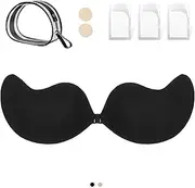 [FREELASS] Adhesive Bra,Invisible Sticky Strapless Push-Up Bra, Reusable Silicone Nipple Covers for Backless Dress