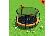 Kahuna Pro 16ft Trampoline with Mat, Reversible Pad, Basketball Set