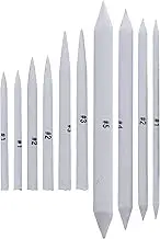 US Art Supply 10 Piece Artist Blending Stump and Tortillion Art Blenders - Pencil Charcoal Graphite Colored Pencils