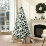Tinseltown 2PCS Christmas Tree 1.8M 6FT Xmas Decor White Snow Flocked 600 Tips