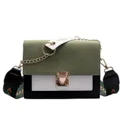 Crocodile Pattern Shoulder Women's Matte Contrast Color Shoulder Messenger Bag Fashion Small Square Bag