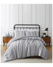 Truly Soft Flannel Duvet Cover Set King Grey