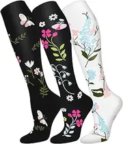 [FuelMeFoot] Copper Compression Socks For Men & Women(3 Pairs)- Best For Running,Athletic,Medical,Pregnancy and Travel -15-20mmHg