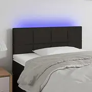 LED Headboard Black Fabric, Adjustable, King, Queen, Full Size Bed Frame, Upholstered Headboards, Wooden Head 100 cm