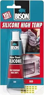 1 x 6305453 Bison Silicone High Temp Red Heat Resistant Sealant 60ml
