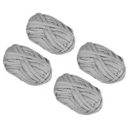 Yarn Elastic Fabric (400g/14.11oz) 4Pcs, Polyester Crochet Cloth Yarn Light Gray