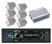MR1308UABK Marine iPod USB Bluetooth Radio,Amplifier,4 White Box 3.5" Speakers