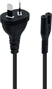 AU Plug Power Cord - 1.5m 2 Pin Core Figure 8 IEC-C7 AC Cable for Sony PlayStation 1, 2, 4, and PS3 Slim Consoles, ensuring Seamless and Reliable connectivity