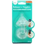 Evenflo Feeding, Balance + Nipples, Combo Flow Pack, Wide, 3+ Months, Medium, 2 Vented Nipples