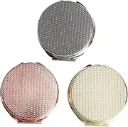 HEATSHAKING 3Pcs Portable Metal Medicine Organizers with Mirror Round Pill Dispenser Cases for Travel Lightweight Moisture Design